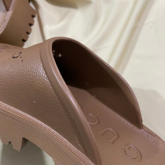 Gucci Brown Slide Sandals - Picture 6 of 10